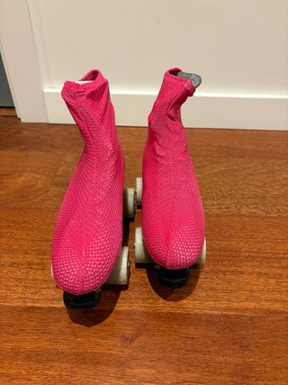 Patines 4 Ruedas blancos fundas rosas Talla 39