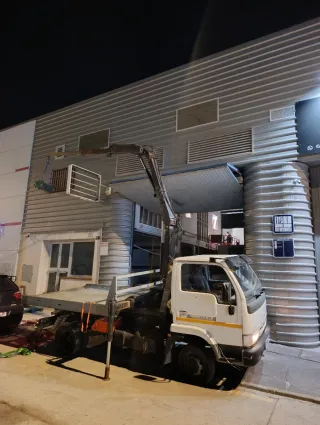 Servicios de elevación con grúa pluma cesta tala.