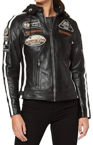 Chaqueta Piel Moto Mujer Talla