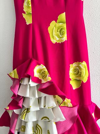 Vestido Flamenca Talla M Flores