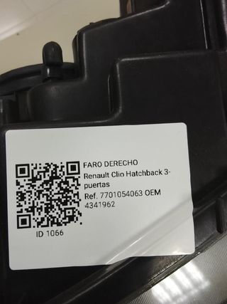 Faro renault 4341962 clio - 2 generacion 1998 1066