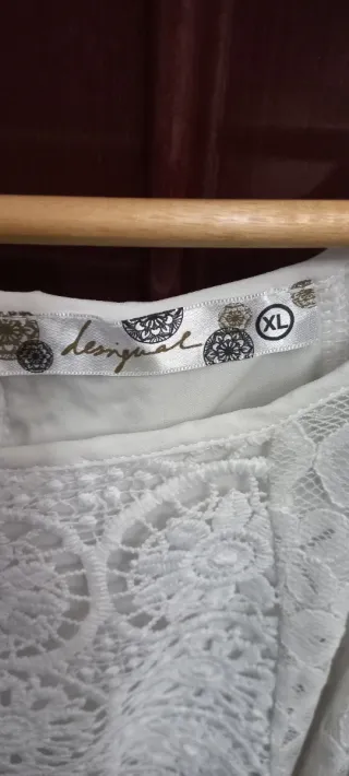 Blusa Desigual Encaje Blanco Talla XL