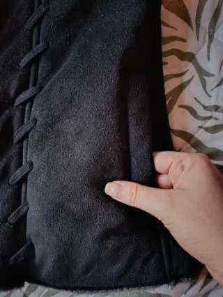 Chaqueta y2k negra efecto ante con pelo sintético