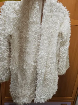 Chaqueta pelo suave blanca talla única