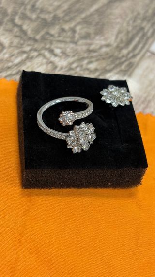 Conjunto Swarovski Anillos y Pendientes