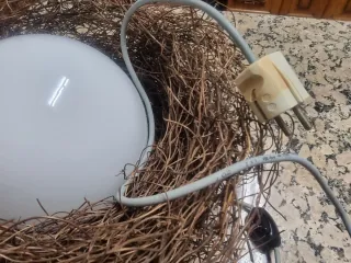 Lámpara Nido Vidrio y Madera