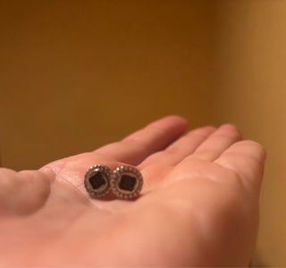 Pendientes plata con brillantitos fantasía