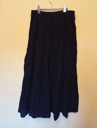 Falda larga boho hippie negra elástica M-XL