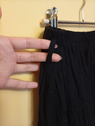 Falda larga boho hippie negra elástica M-XL