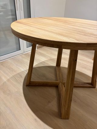 Mesa extensible comedor de madera maciza de roble