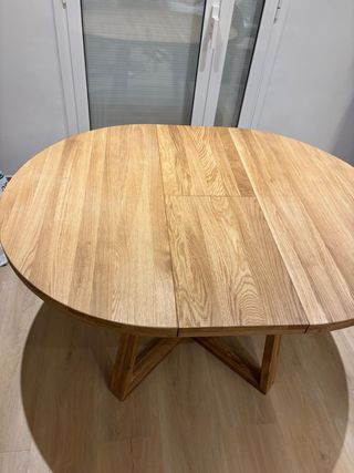 Mesa extensible comedor de madera maciza de roble