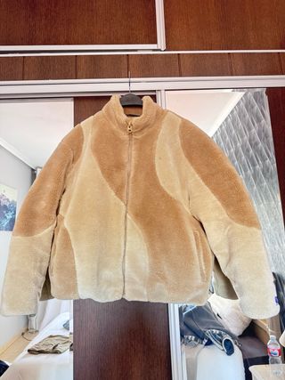 Chaqueta Zara Borreguito Hombre Beige/Marrón