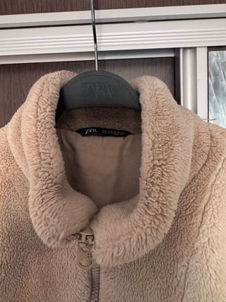 Chaqueta Zara Borreguito Hombre Beige/Marrón