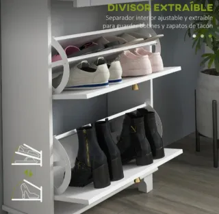 Zapatero blanco estrecho almacenaje auxiliar Nuevo