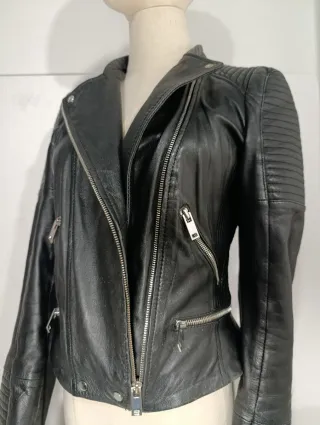 CHAQUETA CAZADORA DE PIEL MUJER