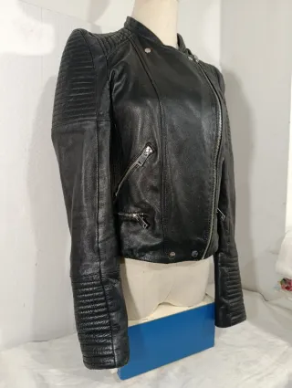 CHAQUETA CAZADORA DE PIEL MUJER