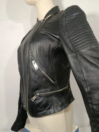 CHAQUETA CAZADORA DE PIEL MUJER