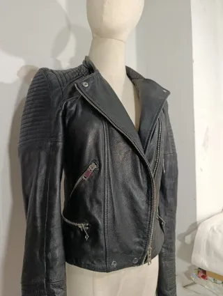 CHAQUETA CAZADORA DE PIEL MUJER