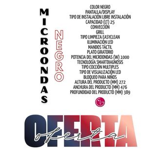 Microondas Lg 25lt negro MH6535GIS