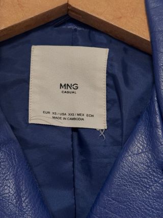 Chaqueta Biker efecto piel azul