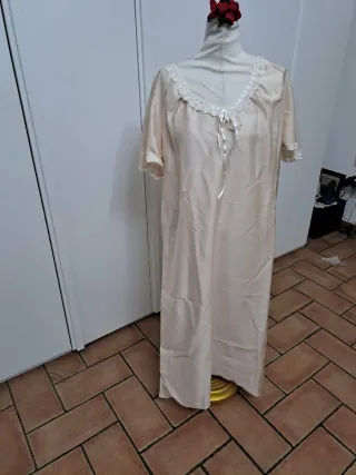 Camicia da notte vintage donna rosa in raso