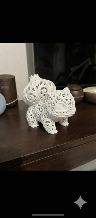 Statuetta Pokémon Bulbasaur Filigrana Bianca