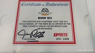 Autoart BMW M3 E30 Tooheys 1000 1/18