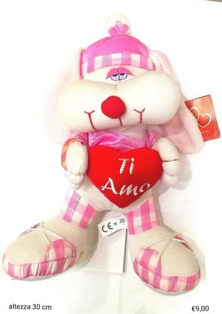 Peluche Coniglio Ti Amo con ventosa