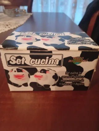 Set Porta Sale e Pepe Mucca Ceramica