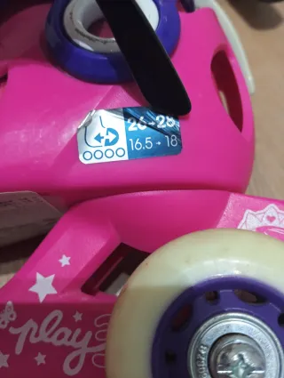 Patines infantiles rosas y morados