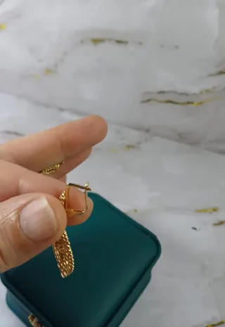 Pendientes Isabelinos Filigrana Chapado Oro 18k