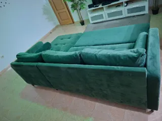 Sofá Cama Chaise Longue 4 Plazas Terciopelo