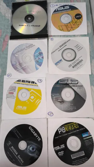 Lote CDs Drivers Placa Base ASUS, Gigabyte, NVIDIA