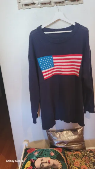 Jersey Azul Marino Talla 4XL Bandera Americana