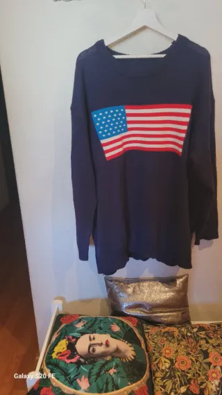 Jersey Azul Marino Talla 4XL Bandera Americana