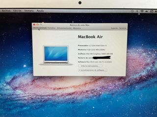 portatil apple apple macbook air core i5 1.7 13 (2011) (a1369)