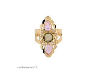 anillo oro 18k con piedra con circonita