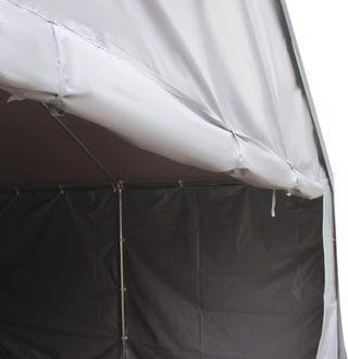 Tenda da Giardino per Feste 8X4M con Porte a Cerniera, Gazebo da Giardino con Pannelli Rimovibili per Cortile e Giardino, per Auto, Moto, Biciclette, Grigio Scuro