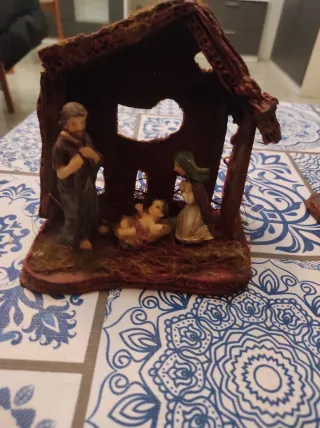 Nacimiento Belén Vintage con 3 figuras