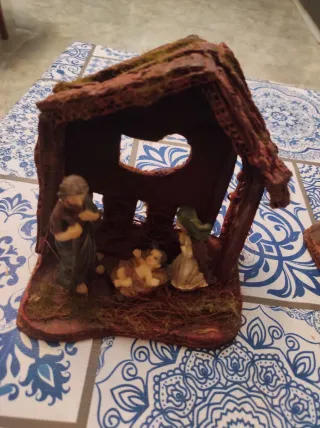 Nacimiento Belén Vintage con 3 figuras