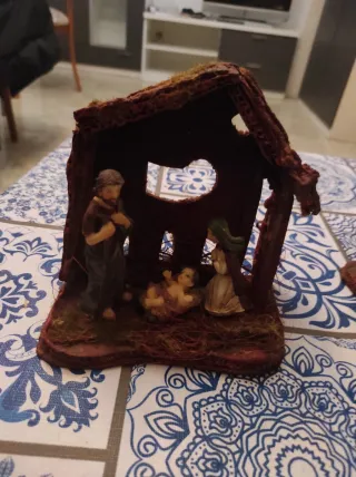 Nacimiento Belén Vintage con 3 figuras