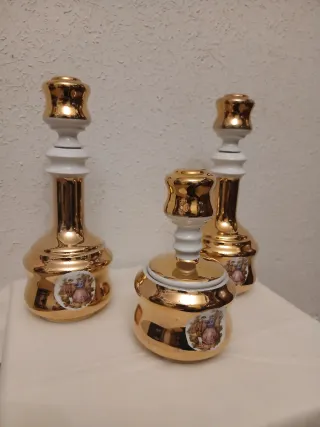 Antico set di flaconi per profumi/incensieri