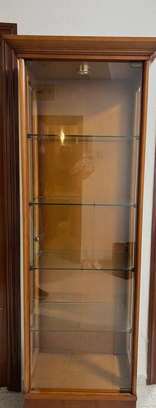 Vitrina madera y cristal con luz