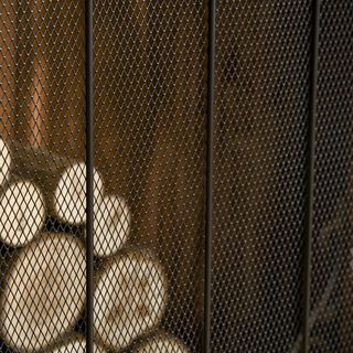 Parascintille per Camino con 3 Pannelli Pieghevoli in Metallo e Acciaio Nero 105X1.6X80.5Cm