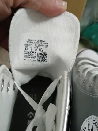 Converse All Star Argento Tg 38