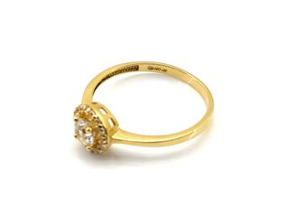 anillo oro 18k con piedra con circonita