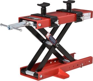 Cavalletti di sollevamento per moto a forbice, regolabili fino a 500 kg in metallo rosso