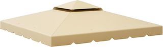 Tetto di Ricambio per Gazebo da Giardino con Tetto a 2 Livelli, Copertura in Poliestere per Gazebo 3x3M, Beige