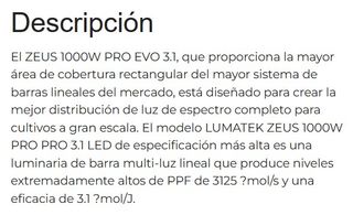 LED 1000W ZEUS PRO EVO 3.1 LUMATEK EN OFERTA