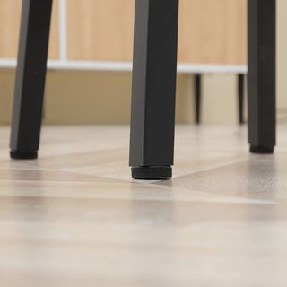 Conjunto de 2 Taburetes de Bar de Madera y Acero, Taburetes de Cocina con Reposapiés para Sala de Estar, Comedor, Cocina y Bar, Estilo Industrial, 32.5X32.5X65 Cm, Marrón Rústico